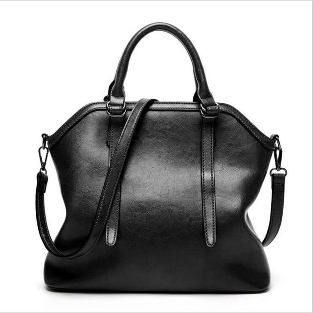 Luxe glossy leather tote bag close-up