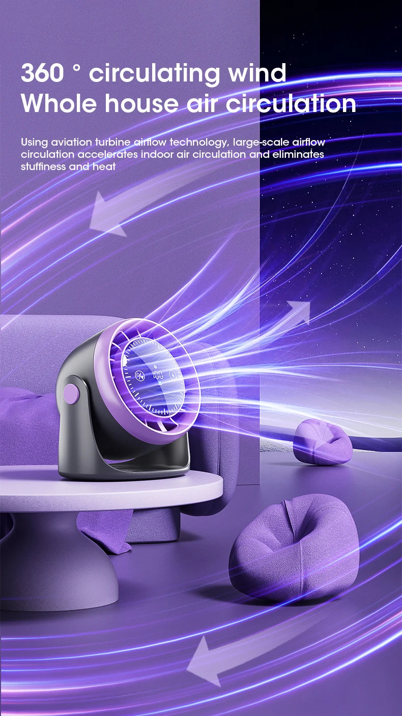Portable Mini Touch Screen Desk Fan