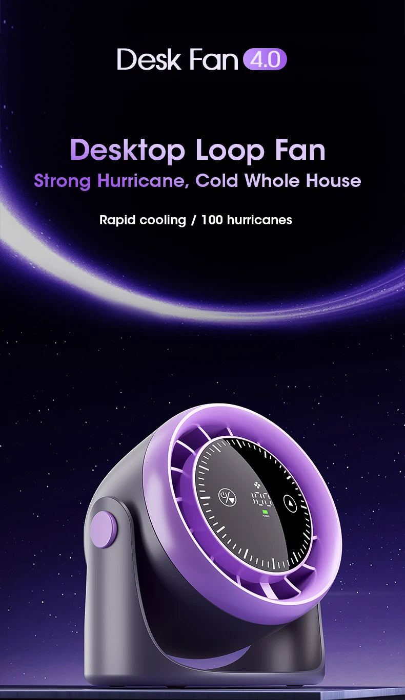 Portable Mini Touch Screen Desk Fan