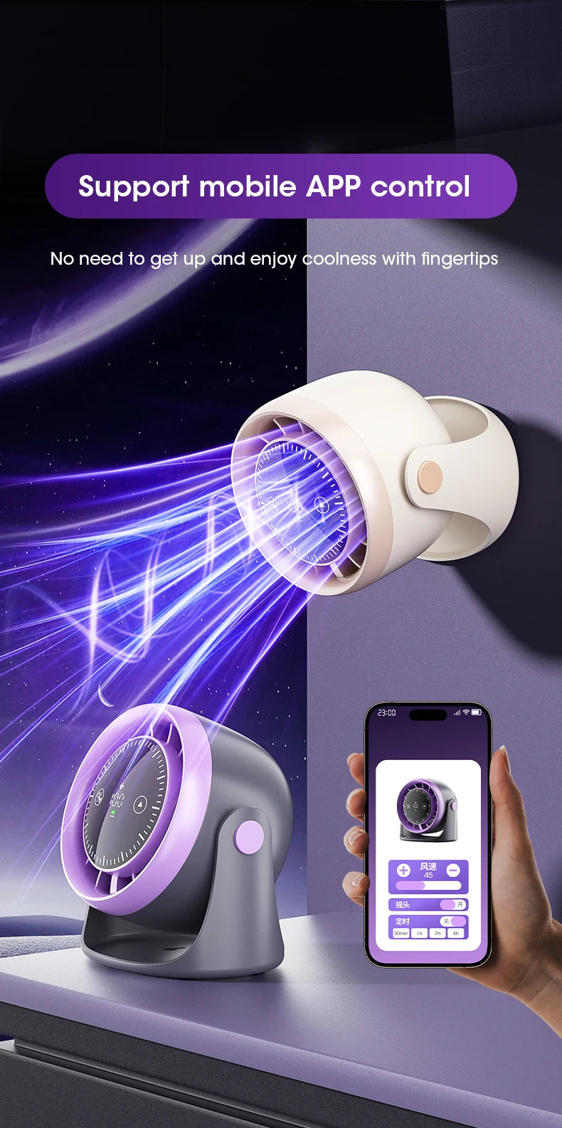Portable Mini Touch Screen Desk Fan