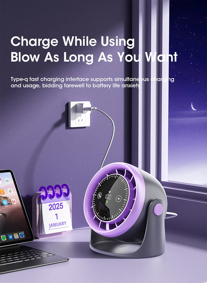Portable Mini Touch Screen Desk Fan
