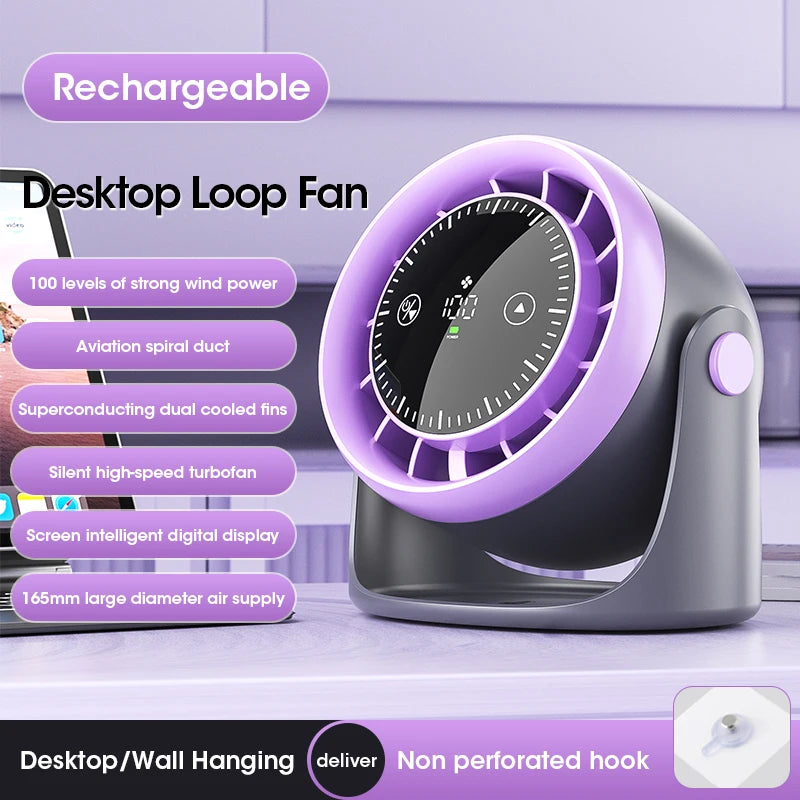 Portable Mini Touch Screen Desk Fan