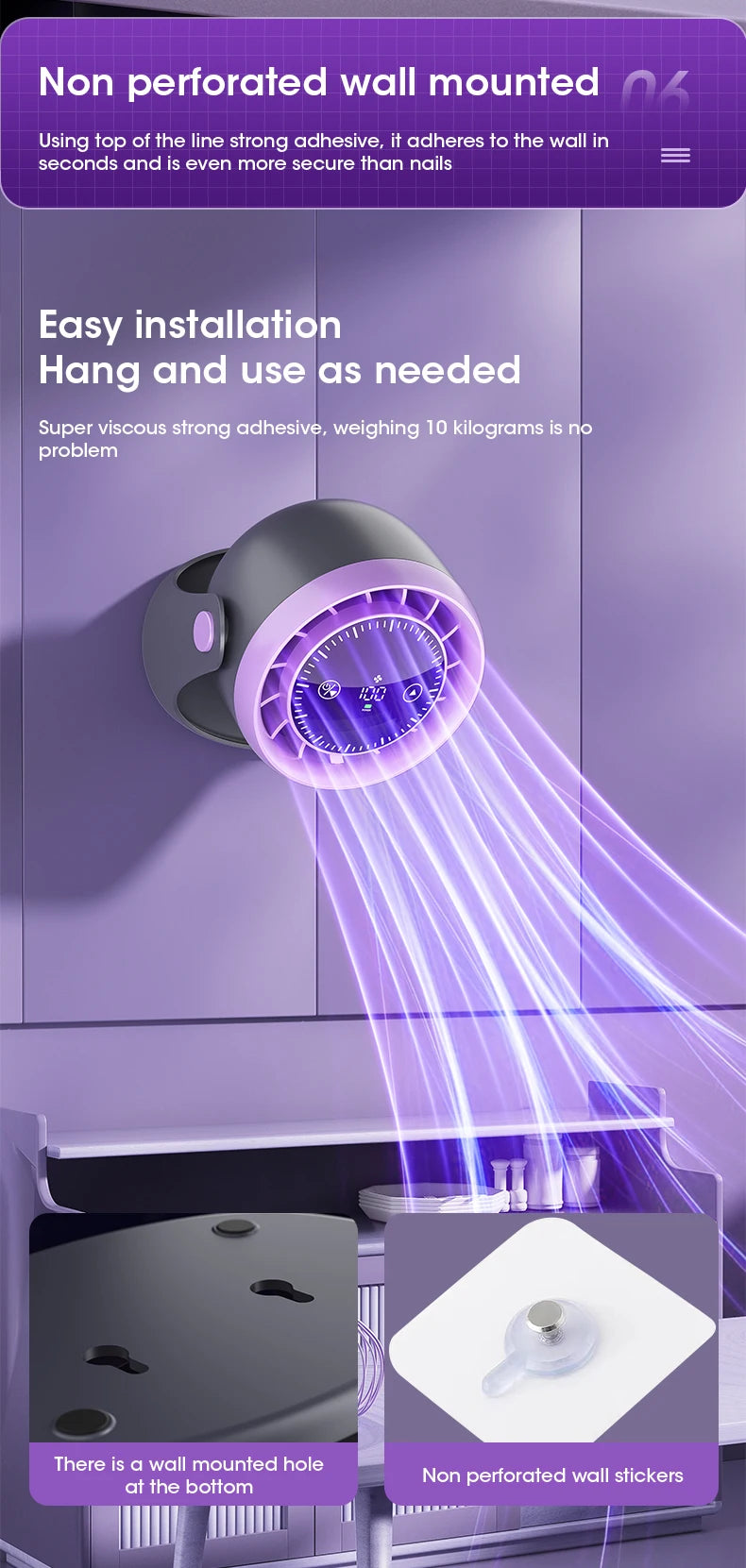 Portable Mini Touch Screen Desk Fan