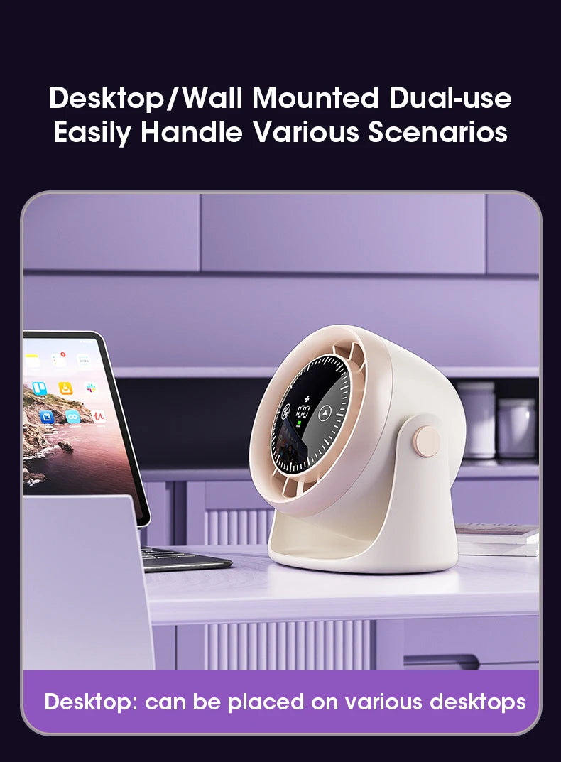Portable Mini Touch Screen Desk Fan