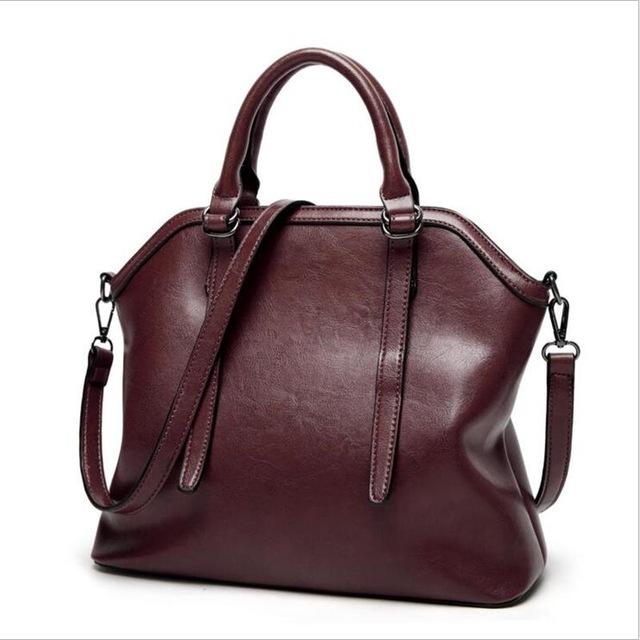Luxe glossy leather tote bag detail